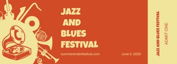 Free Jazz Festival Ticket Template to Edit Online