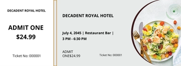Free Meal Food Ticket Template to Edit Online
