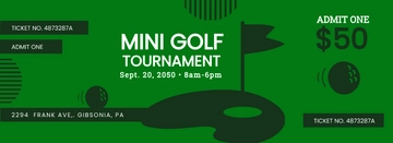 Free Mini Golf Ticket Template to Edit Online