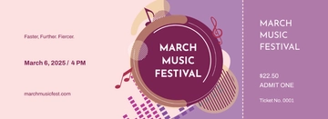 Free Music Festival Ticket Template to Edit Online