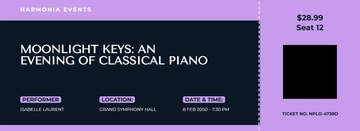 Free Piano Concert Ticket Template to Edit Online