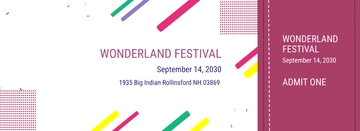 Free Printable Festival Ticket Template to Edit Online