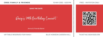 Free Birthday Concert Ticket Template to Edit Online