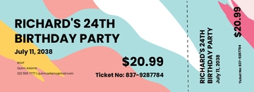 Free Birthday Dinner Ticket Template to Edit Online