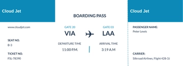 Free Blank Airline Ticket Template to Edit Online