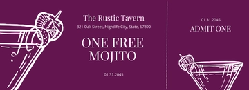 Free Blank Drink Ticket Template to Edit Online