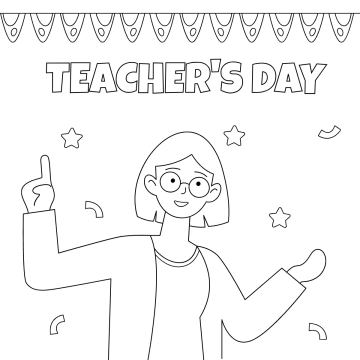 Free Teachers Day Clipart Drawing Template to Edit Online