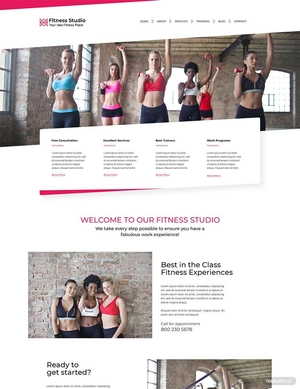Fitness Studio WordPress Theme/Template