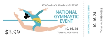 Free Gymnastic Event ticket template to Edit Online
