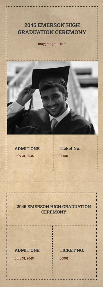 Free Vintage Graduation Ticket Template to Edit Online