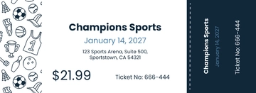 Free Simple Sports Ticket Template to Edit Online