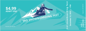 Free Snowboarding Ticket Template to Edit Online