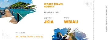 Free Vacation Travel Ticket Template to Edit Online
