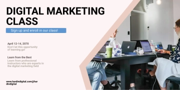 Free Digital Marketing Class Banner Template to Edit Online