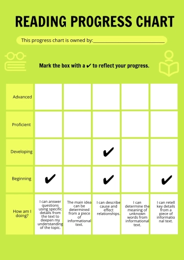 Free Reading Progress Chart Template to Edit Online
