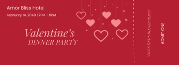 Free Valentines Party Event Ticket Template to Edit Online