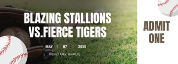 Free Baseball Ticket Template to Edit Online