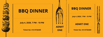Free BBQ Dinner Ticket Template to Edit Online