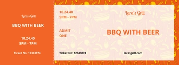 Free BBQ Food Ticket Template to Edit Online