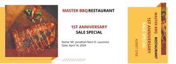 Free Bbq Sale Ticket Template to Edit Online