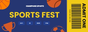 Free Blank Sports Ticket Template to Edit Online
