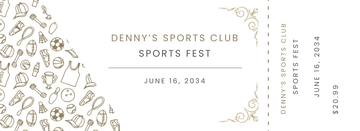 Free Elegant Sports Ticket Template to Edit Online