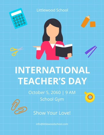 Free International Teacher's Day Flyer Template to Edit Online