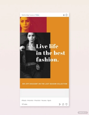 Clean Fashion Sale Tumblr Post Template