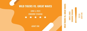 Free Baseball Party Ticket Template to Edit Online