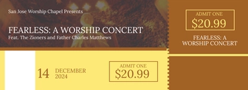 Free Church Worship Ticket Template to Edit Online