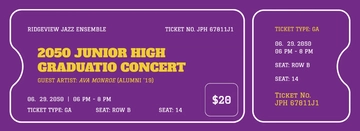 Free Concert Graduation Ticket Template to Edit Online