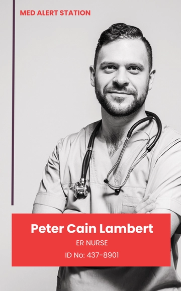 Free Medical Alert ID Card Template to Edit Online