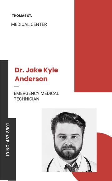 Free Medical Responder ID Card Template to Edit Online