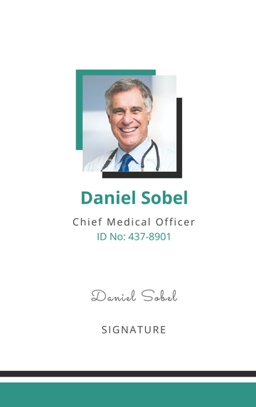 Free Medical Staff ID Card Template to Edit Online