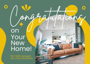 Free New Home Congratulations Card Template to Edit Online