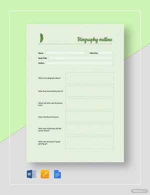 Basic Biography Outline Template