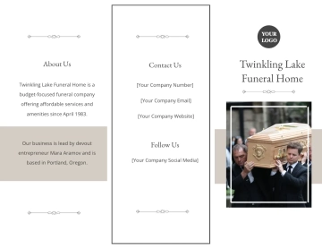 Free Blank Funeral Mass Tri-Fold Brochure Template to Edit Online