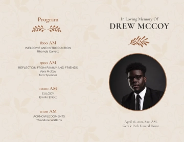 Free Catholic Eulogy Funeral Bi-Fold Brochure Template to Edit Online