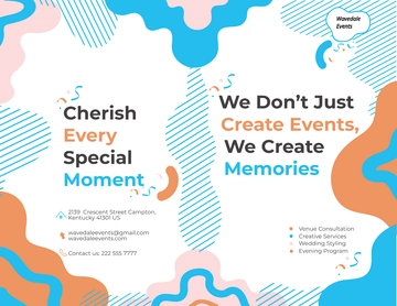 Free Event Service Bi-Fold Brochure Template to Edit Online