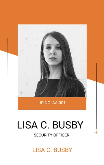 Free Security Officer ID Card Template to Edit Online