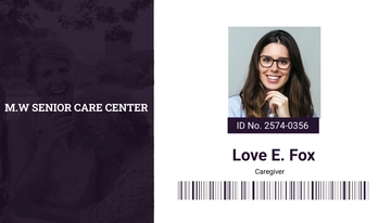 Free Senior Care ID Card Template to Edit Online