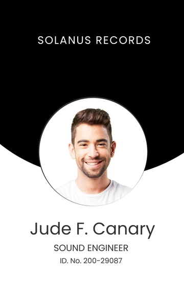 Free Simple Office ID Card Template to Edit Online