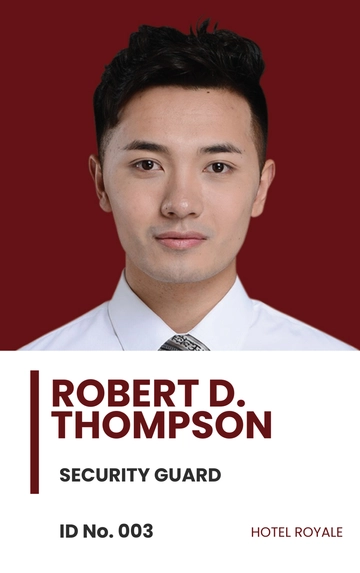 Free Simple Security ID Card Template to Edit Online