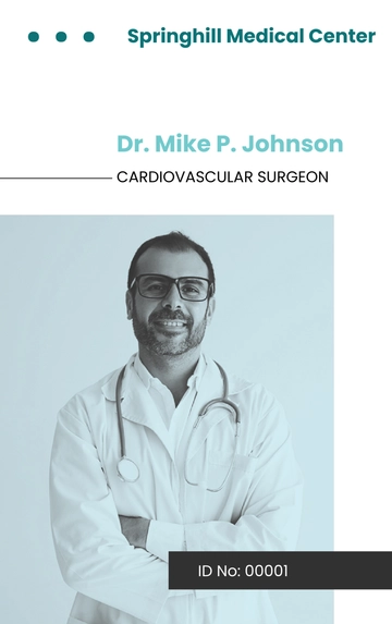 Free Surgeon ID Card Template to Edit Online