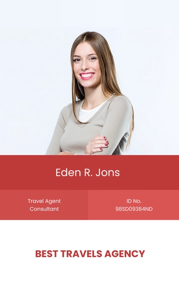 Free Travel Agent ID Card Template to Edit Online
