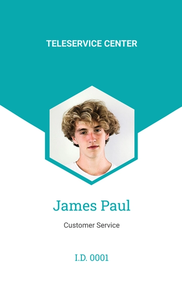 Free Vertical Corporate ID Card Template to Edit Online