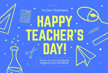 Free Teacher's Day Funny Messages Template to Edit Online
