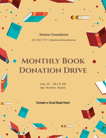 Free Book Donation Flyer Template to Edit Online