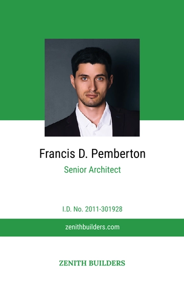 Free Architect ID Card Template to Edit Online