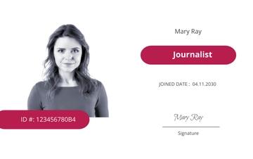 Free Blank Press ID Card Template to Edit Online